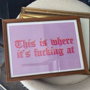 Framed Pink and Gold Quote Art